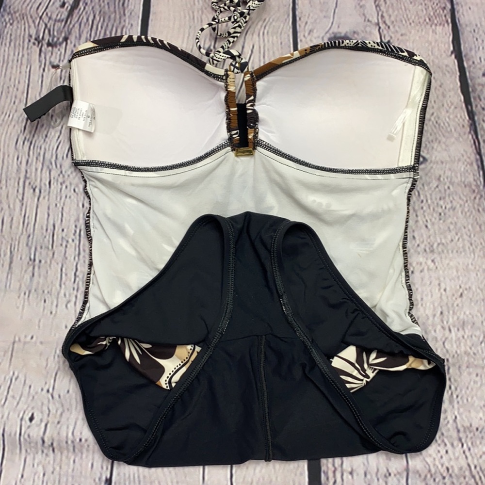 LA BLANCA Black/Brown/Cream 1pc Swimsuit Size: 8 - Picture 17 of 17